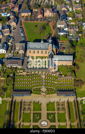 Centre spirituel et culturel Kloster Kamp avec jardin en terrasses et jardin jardin baroque, art, Kamp-Lintfort, Bas-rhin, Rhénanie du Nord-Westphalie, Allemagne Banque D'Images