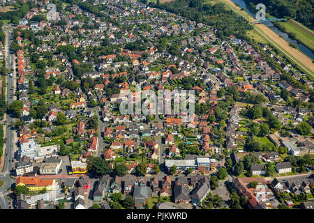 La mine de Dorsten-Hervest Fürst-Leopold historique immobilier, immobiliers de logement des travailleurs de la mine, maisons, Dorsten, Ruhr, Rhénanie du Nord-Westphalie, Allemagne Banque D'Images