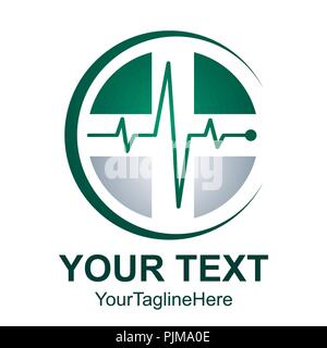 Medical pharmacy vecteur icône isolé sur blanc. Croix médicale avec battement de coeur symbole, logo illustration Illustration de Vecteur