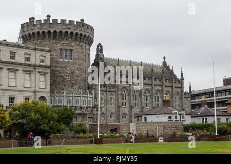 20 juillet 2018 la tour ronde et l'ancienne chapelle du château de Dublin en Irlande qui a été préservé pour les générations futures de la ville de Dublin Irlande Banque D'Images