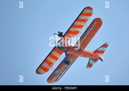 Le Flying Circus Wingwalkers Bournemouth à l'air Festival 2018, Bournemouth, Royaume-Uni Banque D'Images