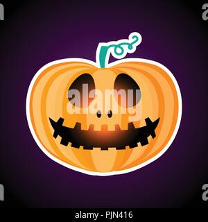 Happy Halloween Set design. Jack la lanterne citrouille. Vector illustration sur un fond sombre. Illustration de Vecteur