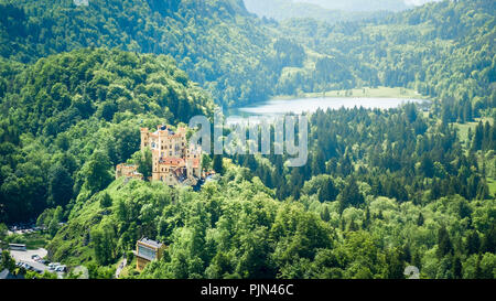 Un regard gentil au château du Haut de la région de Swan, Ein Blick auf schoener das Schloss Hohenschwangau Banque D'Images