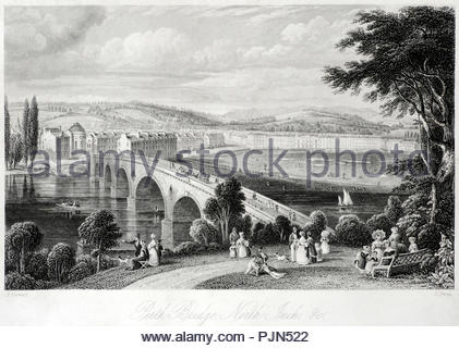 Pont de Perth, Perth, Ecosse illustration antique de 1850 Banque D'Images