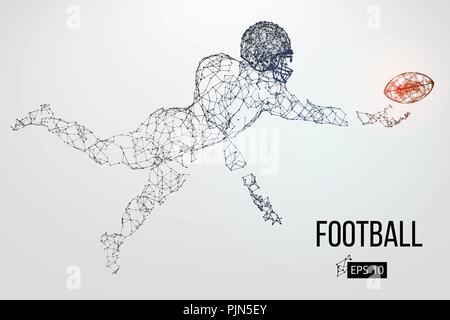 Silhouette d'un joueur de football. Points, lignes, triangles, texte, les effets de couleur et de l'arrière-plan sur une des couches distinctes, la couleur peut être changée en un clic. V Illustration de Vecteur