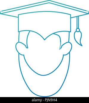 Étudiant diplômé avatar femme tête de caractère Illustration de Vecteur