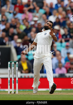 Kia Oval, Londres, Royaume-Uni. Sep 8, 2018. International Cricket Match Test Specsavers, 5e essai, jour 2 ; Mohammed Shami de l'Inde : Plus de crédit d'Action Sports/Alamy Live News Banque D'Images