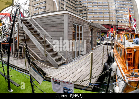 Londres, Royaume-Uni. 8e Septembre, 2018. Classic Boat Festival 2018 à St Katharine Docks le 8 septembre 2018, Londres, Royaume-Uni : Crédit photo Capital/Alamy Live News Banque D'Images