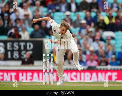 Kia Oval, Londres, Royaume-Uni. Sep 8, 2018. International Cricket Match Test Specsavers, 5e essai, jour 2 ; Sam Curran, de l'Angleterre : Action Crédit Plus Sport/Alamy Live News Banque D'Images