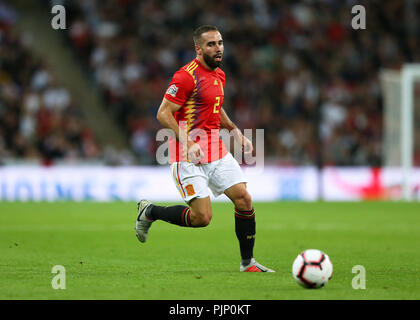 Le stade de Wembley, Londres, Royaume-Uni. Sep 8, 2018. Nations Unies l'UEFA football Ligue contre l'Angleterre, l'Espagne ; Dani Carvajal de Espagne Credit : Action Plus Sport/Alamy Live News Banque D'Images