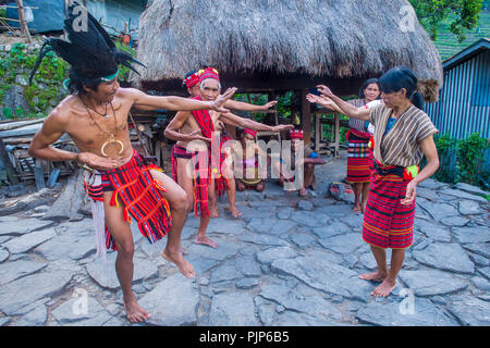 Des habitants de la minorité Ifugao à Banaue aux Philippines Banque D'Images