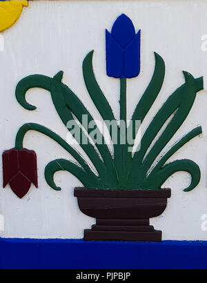 Portes Darßer sculpté avec art de Fischland Darß auf dans Mecklenburg-Vorpommern Banque D'Images