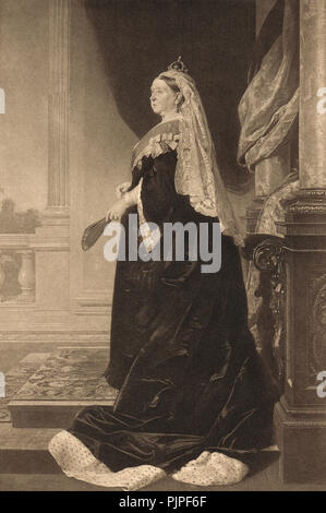 Portrait de l'état de la reine Victoria en 1885 Banque D'Images
