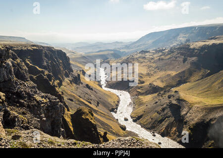 Belle vue de Haifoss - Islande Banque D'Images