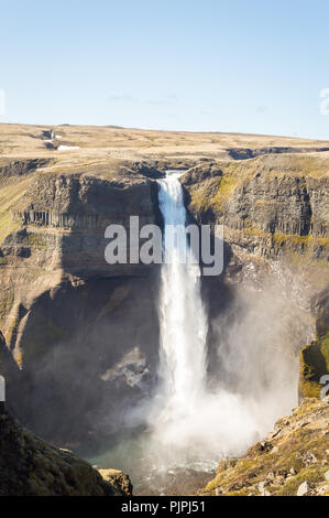 Belle vue de Haifoss - Islande Banque D'Images