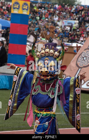 La cérémonie d'ouverture du festival Naadam 2018 à Oulan-Bator, en Mongolie. Banque D'Images