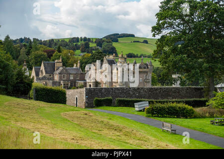 Sir Walter Scott's home Abbotsford Ecosse Melrose vu de la visiteurs cafÃ© Banque D'Images