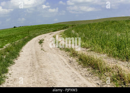 Le long de la route historique de la Via Francigena, Crete Senesi,Toscane,2018. Banque D'Images