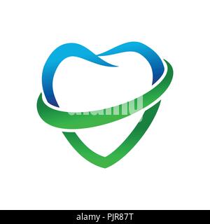 Dents dentaire forme Symbole Vecteur Amour Swoosh Logo Graphique Modèle de conception Illustration de Vecteur