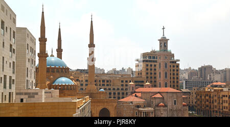 Panorama centre-ville de Beyrouth, Liban skyline Banque D'Images