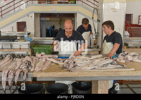 Poisson, marché couvert mercado dos Lavradores, Funchal, Madeira, Portugal, 'Mercado Fischhalle, Markthalle DOS Lavradores' Banque D'Images