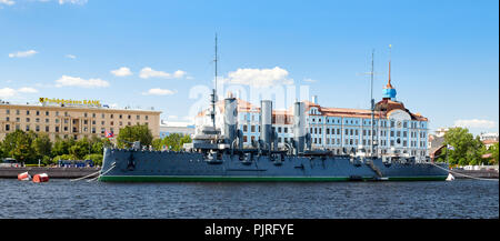 Cruiser Aurora à Saint-Pétersbourg, Russie. Banque D'Images