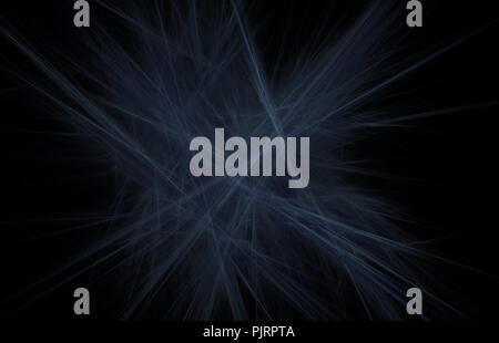 Abstract colorful blue fractal lignes sur fond noir. Texture fractale Fantasy. Rendu 3D art numérique. Computer Generated image Banque D'Images