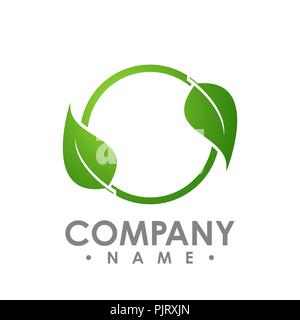 Logo pour la nature de l'entreprise santé concept icône. Logo feuille cercle concept design. Logo cercle créatif concept design. Vector illustration Illustration de Vecteur