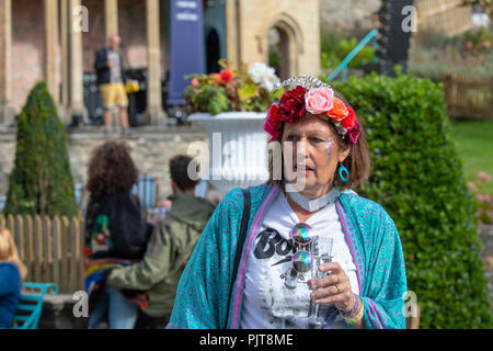 Portmeirion, le Nord du Pays de Galles le 7 septembre 2018 : Festival no 6 est multi-award-winning de la musique, festival des arts et de la culture que tout se déroule dans le beauti Banque D'Images