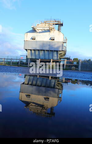 Oddball la Bucyrus Erie 1150 Walking Dragline sur la RSPB St Aidan's Nature Park. Banque D'Images