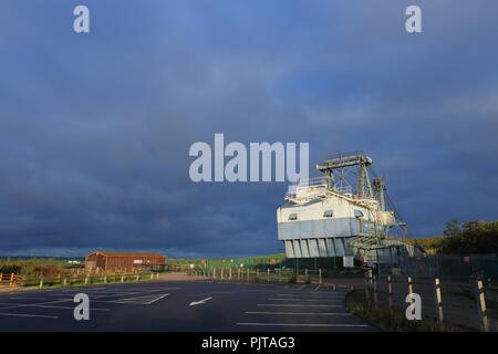 Oddball la Bucyrus Erie 1150 Walking Dragline sur la RSPB St Aidan's Nature Park. Banque D'Images