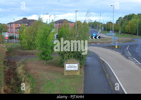 L'entrée du village de Fairburn sur la frontière de l'Amérique du Nord et le West Yorkshire Banque D'Images