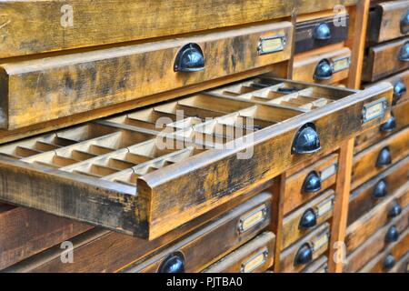 Accessoires d'une vieille maison d'impression dans le Musée technique de Magdeburg Banque D'Images