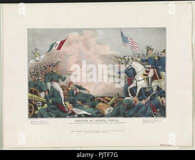Bataille de Buena Vista-Fought February 23d, 1847-l'armée américaine dans le cadre général. Taylor étaient complètement victorieux - lith. & Pub. par J. Bailie (sic), N. York. Banque D'Images