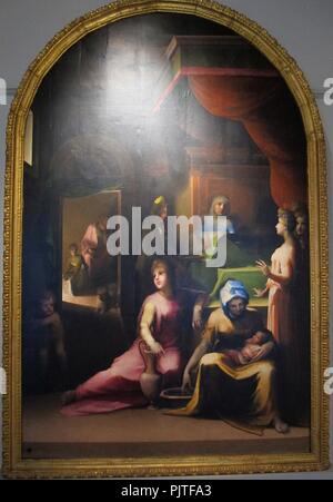 Beccafumi, Natività di Maria, 1530 ca. 01. Banque D'Images