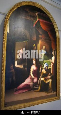 Beccafumi, Natività di Maria, 1530 ca. 02. Banque D'Images