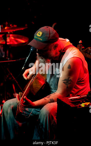 Seasick Steve en concert à l'Ancienne Belgique, Bruxelles (Belgique, 17/02/2009) Banque D'Images