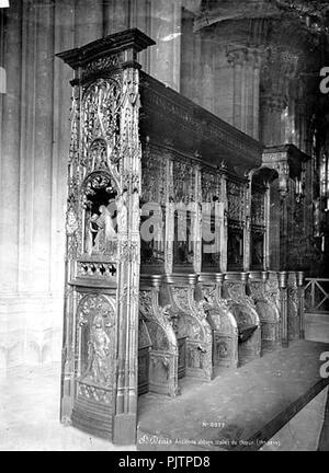 Basilique Saint-Denis - stalles du choeur et chaire - Saint-Denis - Médiathèque de l'architecture et du patrimoine - APMH00002677. Banque D'Images