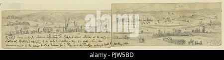 Début de la deuxième campagne de Bull Run-lutte d'artillerie à la station de Marshalltown - E.F. Banque D'Images