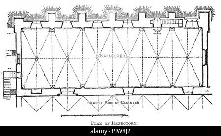 L'Abbaye de Bellapais, réfectoire, plan masse 1918. Banque D'Images