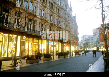 Avenue du quartier commerçant de Meir 'De' (Belgique, 30/11/2006) Banque D'Images