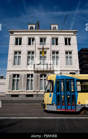 Le 18e siècle Errera House, résidence officielle du ministre-président flamand dans la Rue Royale, à Bruxelles (Belgique, 29/04/2010) Banque D'Images