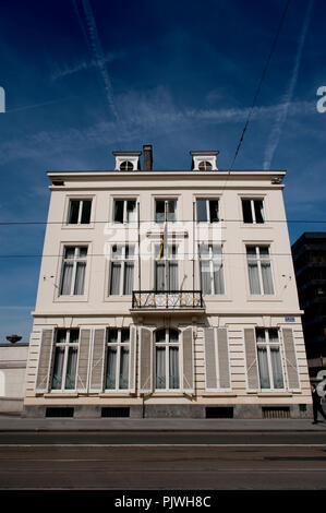 Le 18e siècle Errera House, résidence officielle du ministre-président flamand dans la Rue Royale, à Bruxelles (Belgique, 29/04/2010) Banque D'Images