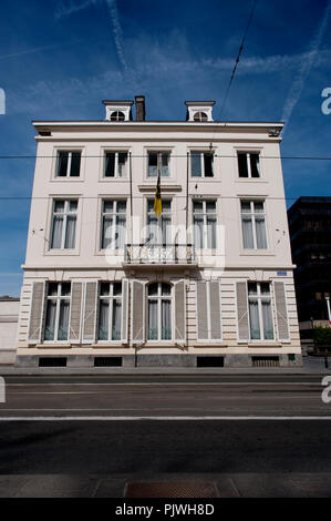 Le 18e siècle Errera House, résidence officielle du ministre-président flamand dans la Rue Royale, à Bruxelles (Belgique, 29/04/2010) Banque D'Images