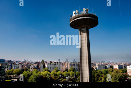 Vue panoramique sur Bruxelles et la VRT / RTBF tower à Schaerbeek (Belgique, 21/09/2010) Banque D'Images