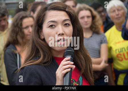 Londres, Royaume-Uni. Le 8 septembre 2018. Climateconcern.org , rallié les activistes d'un un débat public concernant l'exploitation des combustibles fossiles , préoccupations soulevées de l'absence de volonté politique dans le changement de la source d'énergie renouvelable et la cession des plans qui restent considérées dans le salut écologique de la terre. Crédit : Philip Robins/Alamy Live News Banque D'Images