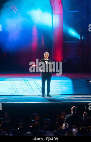 Vérone, Italie. Le 8 septembre 2018. Les concerts d'ANDREA BOCELLI'S NIGHT DANS L'ARÈNE DE VÉRONE Verona (Italie) le 9 septembre 2018 PHOTO PAR FILIPPO RUBIN Crédit : Filippo Rubin/Alamy Live News Banque D'Images