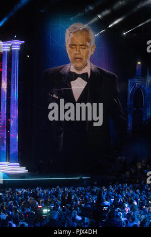 Vérone, Italie. Le 8 septembre 2018. Les concerts d'ANDREA BOCELLI'S NIGHT DANS L'ARÈNE DE VÉRONE Verona (Italie) le 9 septembre 2018 PHOTO PAR FILIPPO RUBIN Crédit : Filippo Rubin/Alamy Live News Banque D'Images