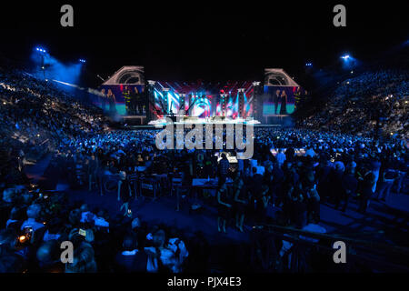 Vérone, Italie. Le 8 septembre 2018. Les concerts d'ANDREA BOCELLI'S NIGHT DANS L'ARÈNE DE VÉRONE Verona (Italie) le 9 septembre 2018 PHOTO PAR FILIPPO RUBIN Crédit : Filippo Rubin/Alamy Live News Banque D'Images