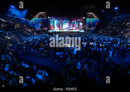 Vérone, Italie. Le 8 septembre 2018. Les concerts d'ANDREA BOCELLI'S NIGHT DANS L'ARÈNE DE VÉRONE Verona (Italie) le 9 septembre 2018 PHOTO PAR FILIPPO RUBIN Crédit : Filippo Rubin/Alamy Live News Banque D'Images